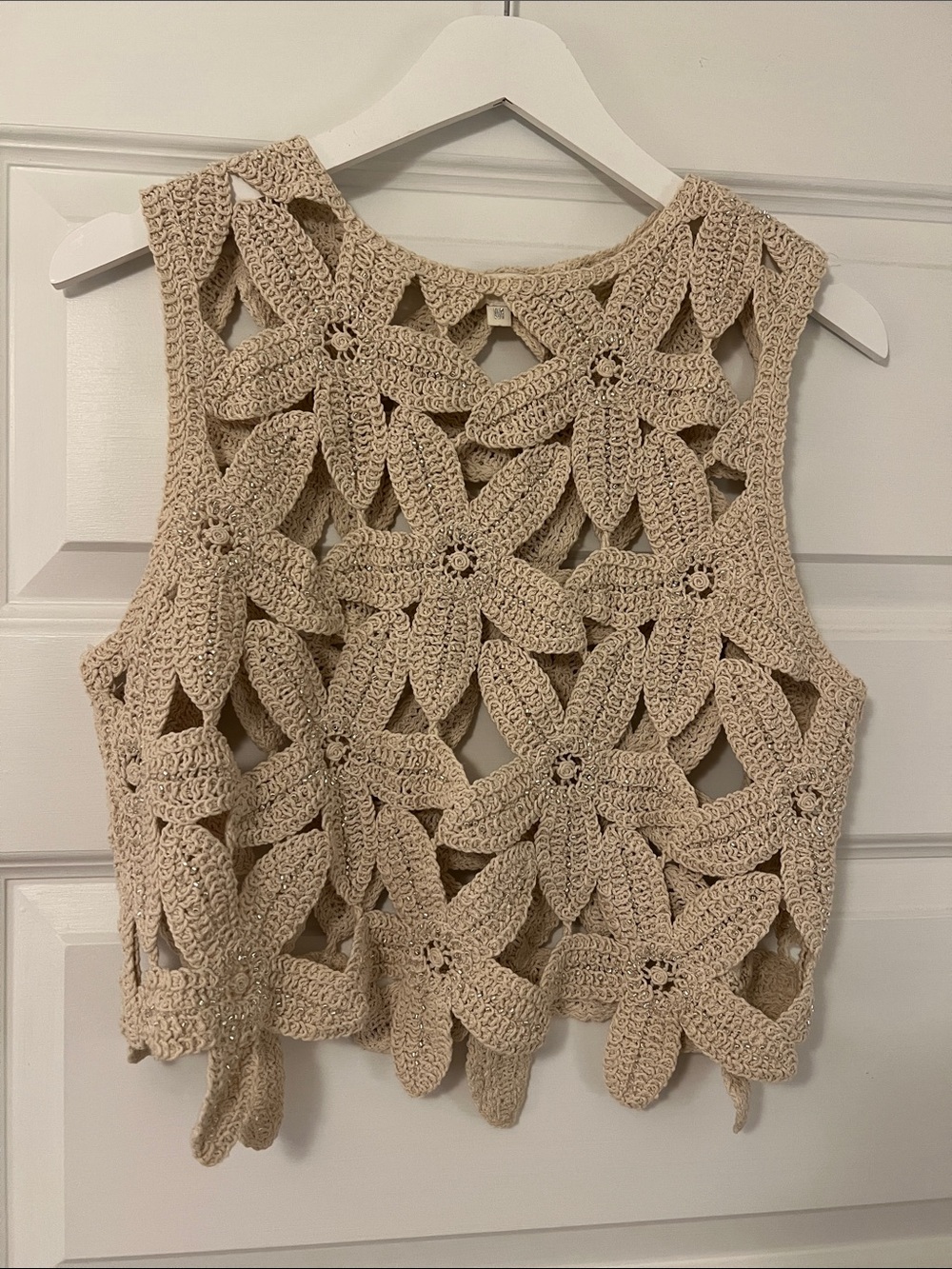 Sequin Crochet Tank Top